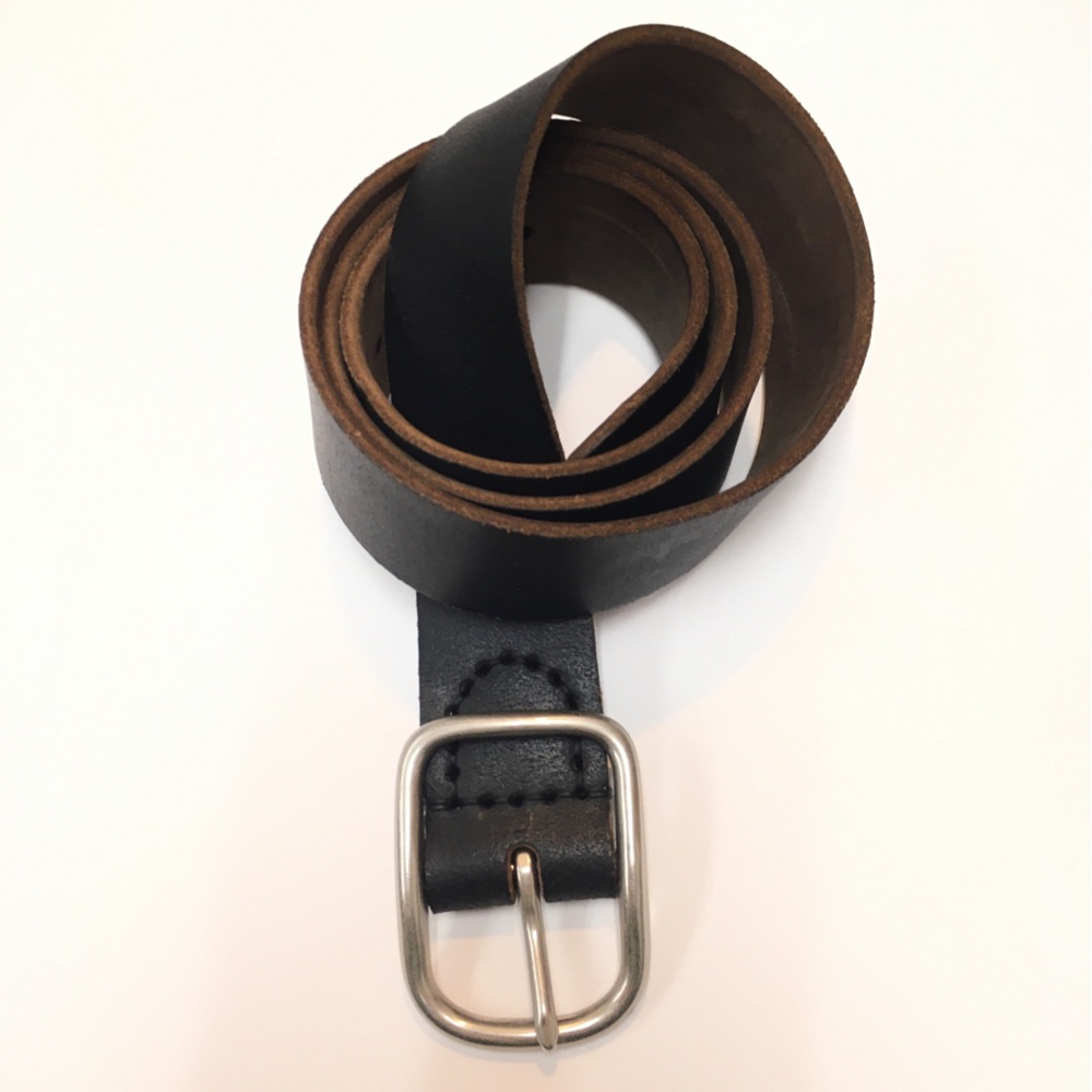 Billykirk Men's Dark Brown Leather Belt Size 38 Silver Buckle